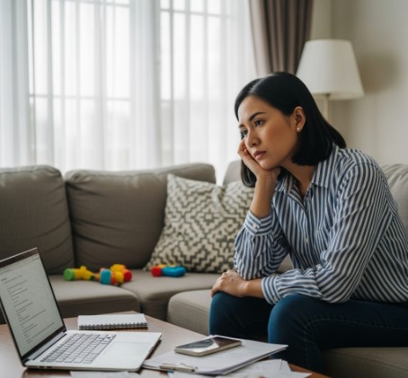 [Seseorang sedang berkonsultasi dengan psikolog]